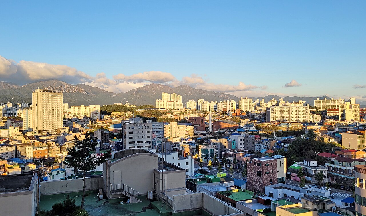 Sokcho city and mountain skyline, Gangwon-do